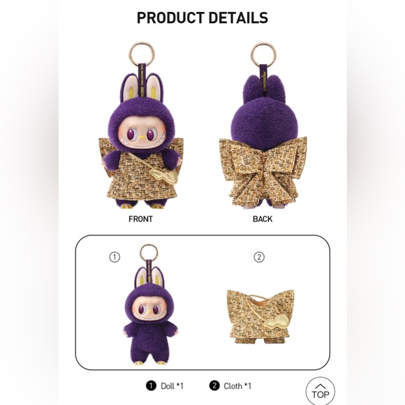 Labubu X Pronounce WINGS OF FORTUNE plush pendant - Picture 3 of 6